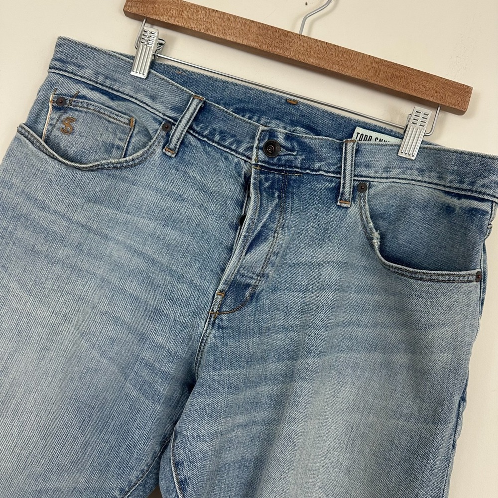 Todd Snyder New York Straight Leg Jeans Blue Denim Japanese Selvedge Mens 34x30